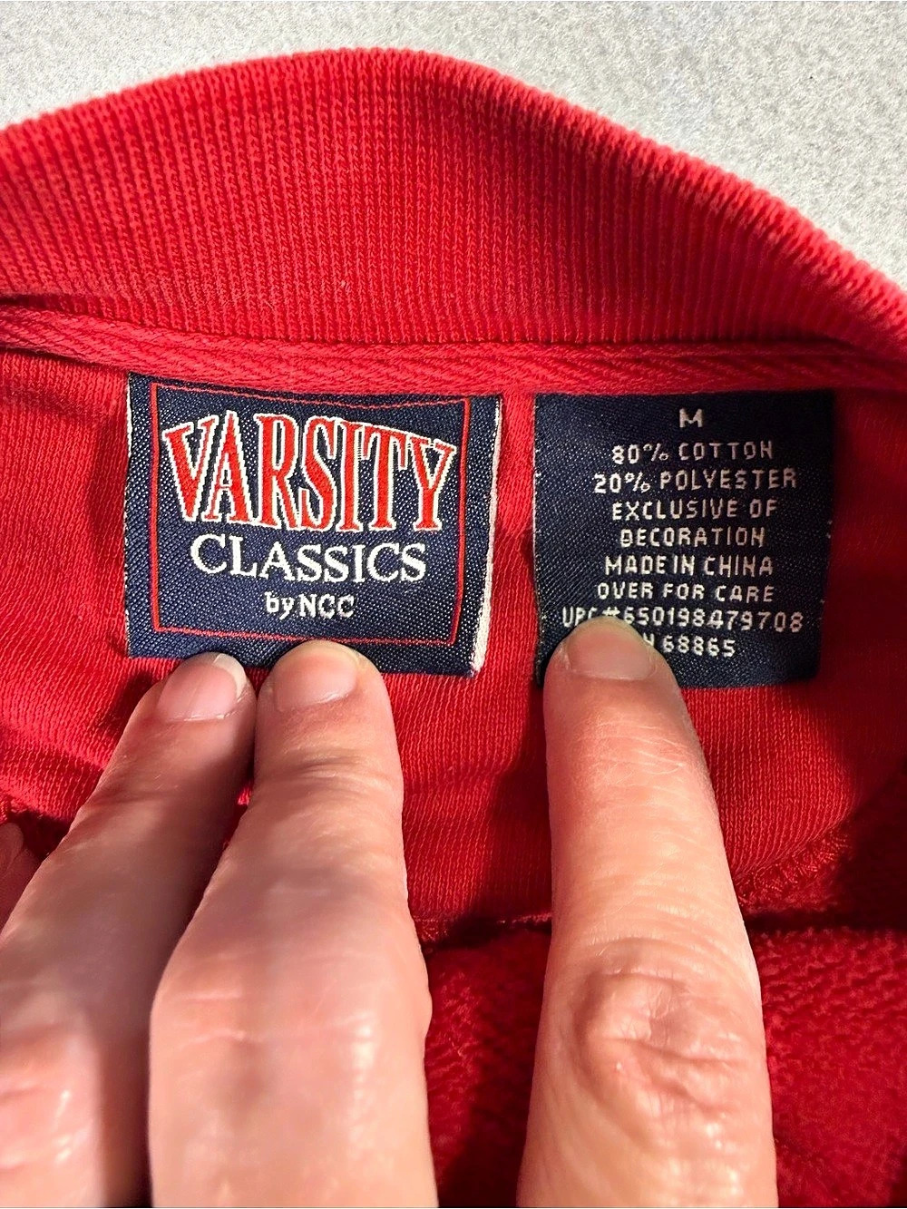 Varsity Classics Utah University sweatshirt Red White Color Block Size Medium - Picture 4 of 6